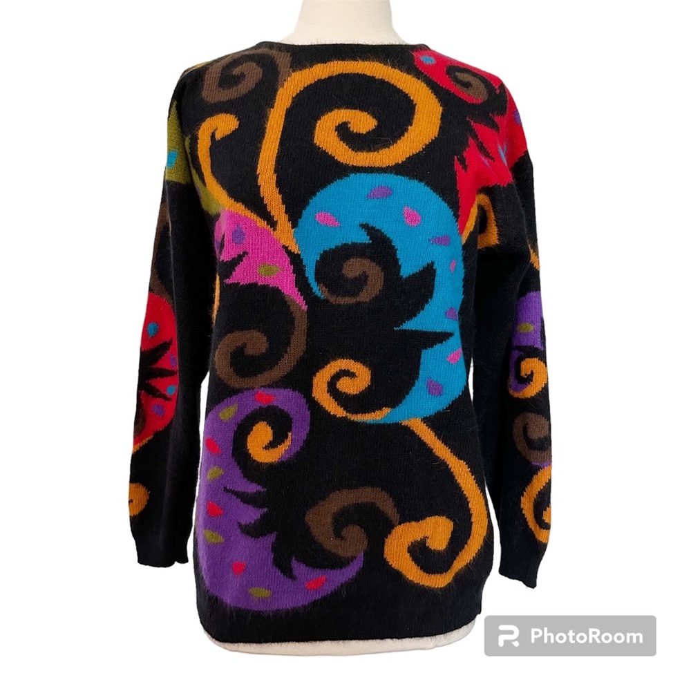 90s Lambswool Angora IB Diffusion Vintage Retro Swirl Sweater Size S
